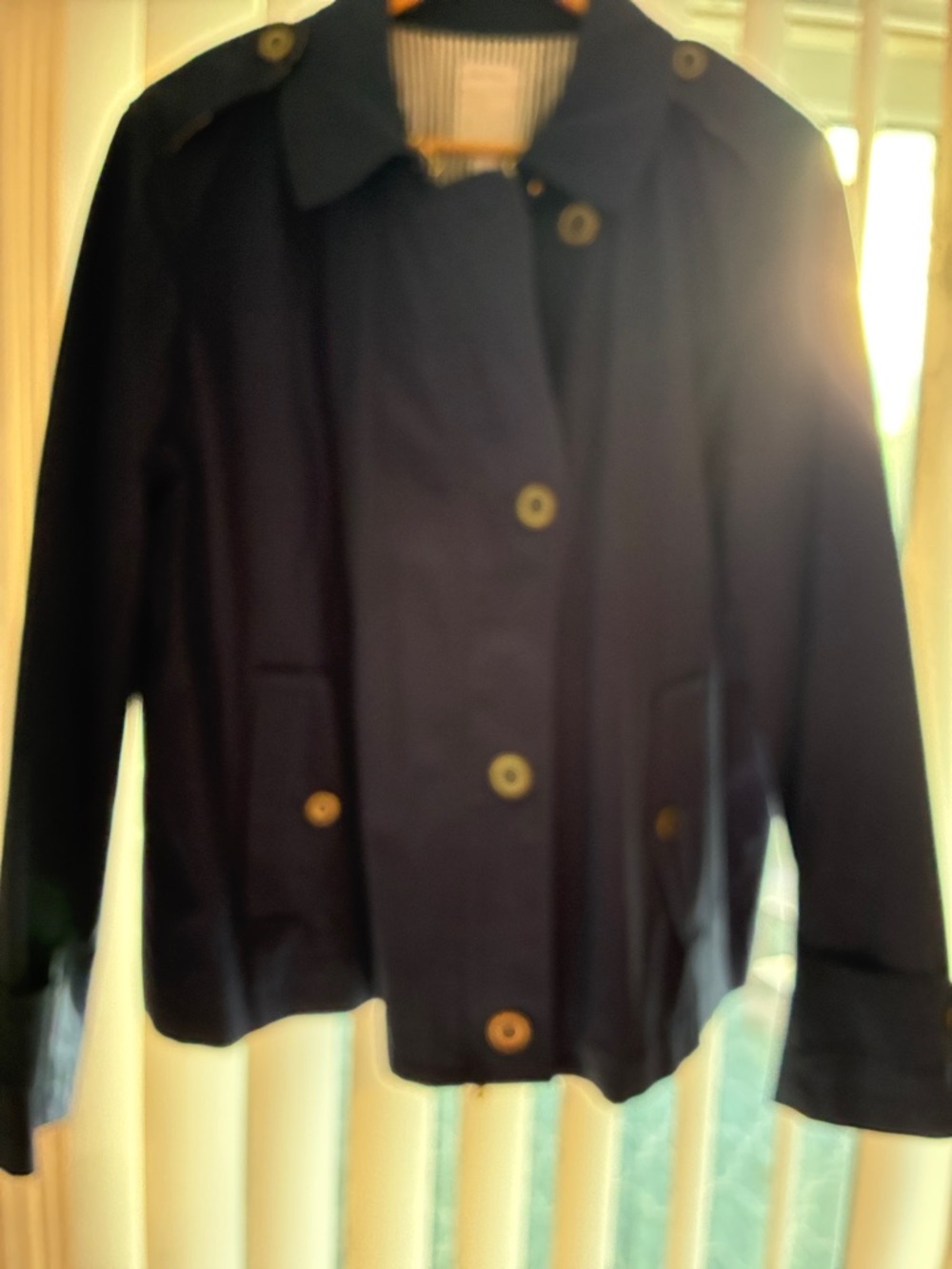 Nautica Navy Button-Front and zipper Women's Jacket